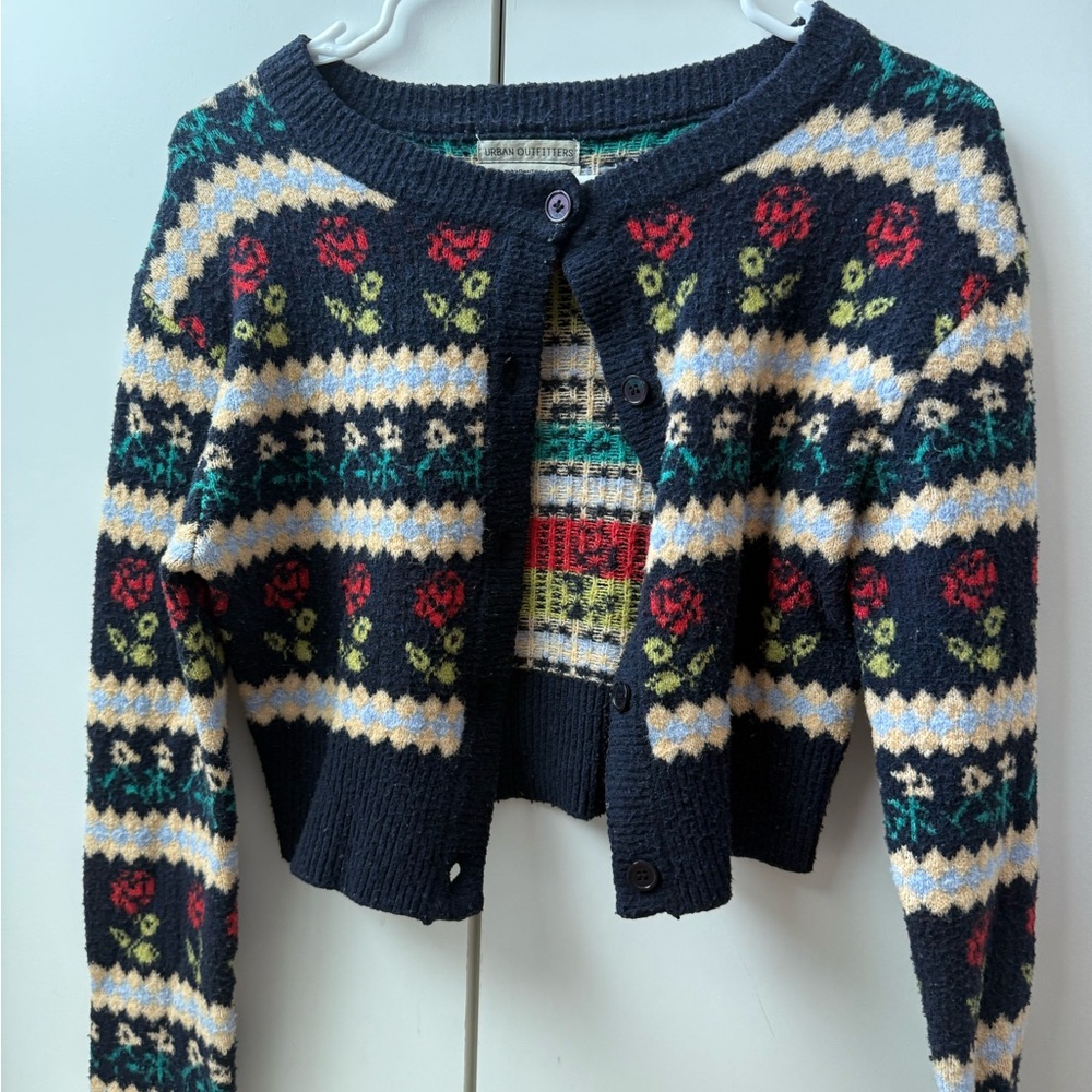 Urban Outfitters Multicolor Patterned Cardigan